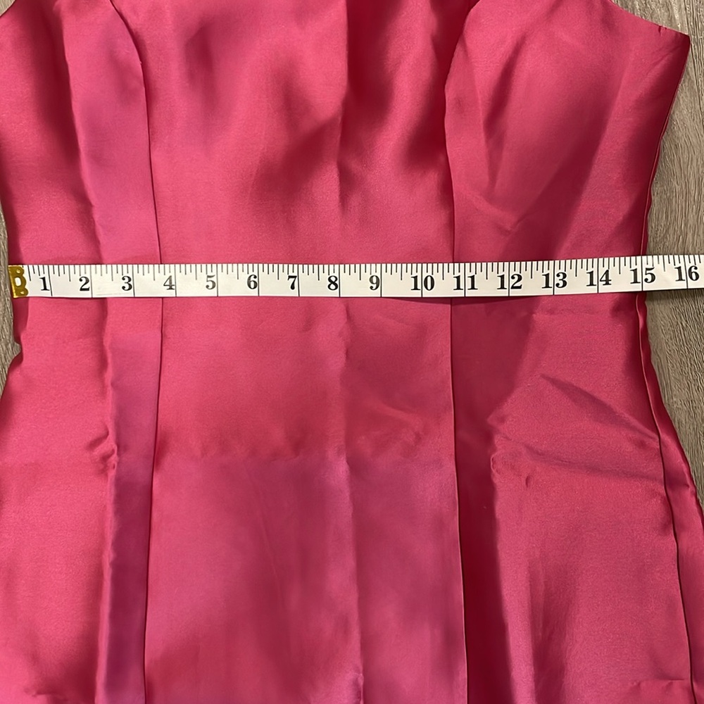 Hutch Anthropologie Chesca Dress Bow Taffeta Satin Mini Pink Small - Picture 8 of 10